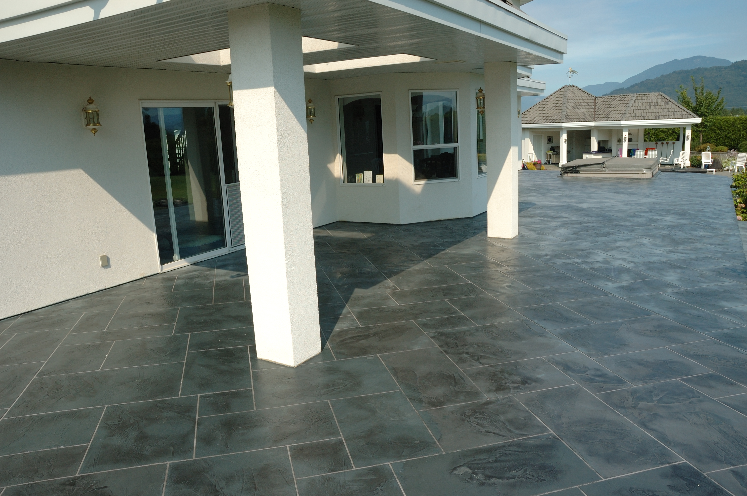 Large outdoor charcoal slate area