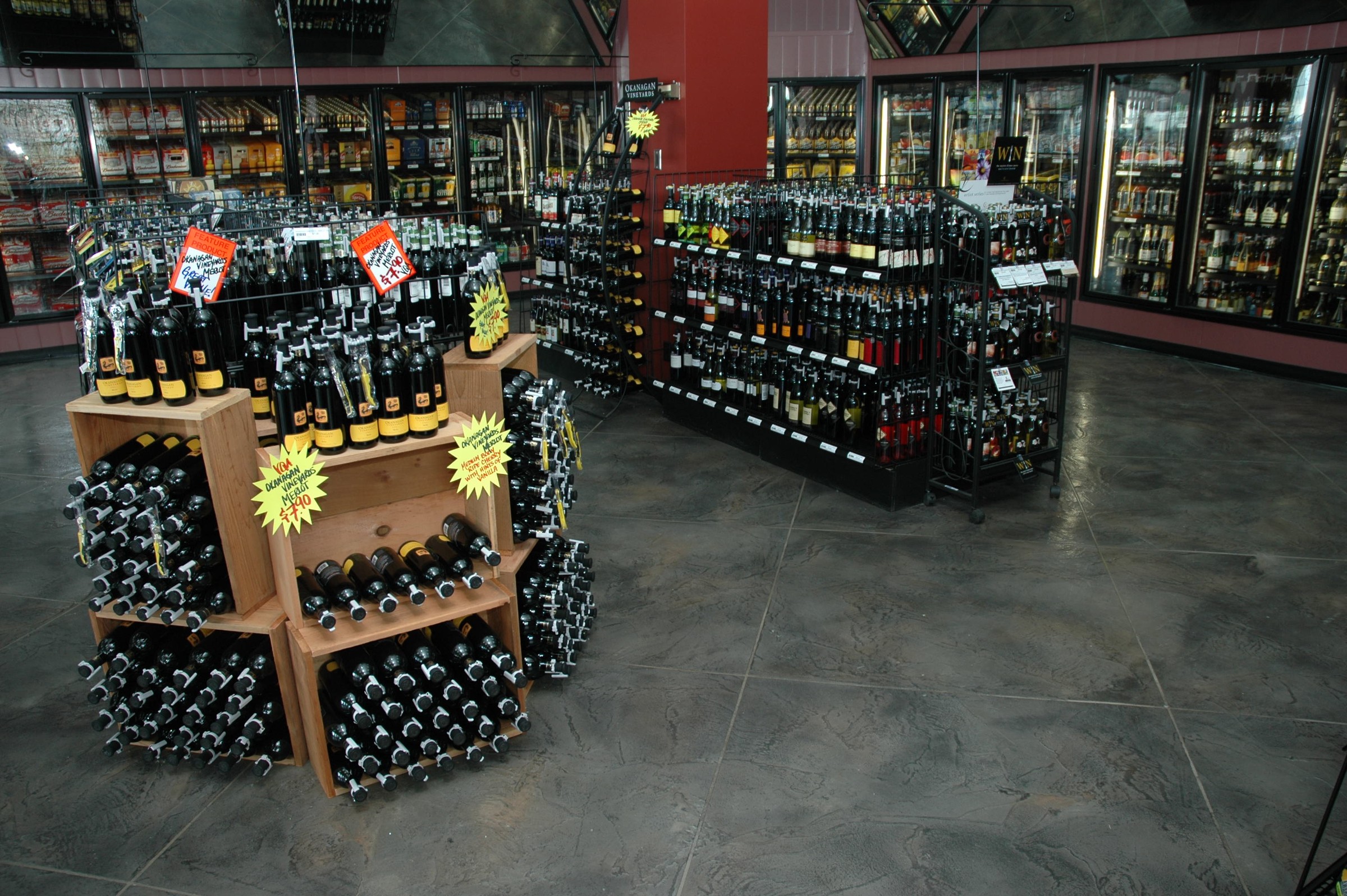 Durable StoneCraft commercial floor in a busy retail liquor store