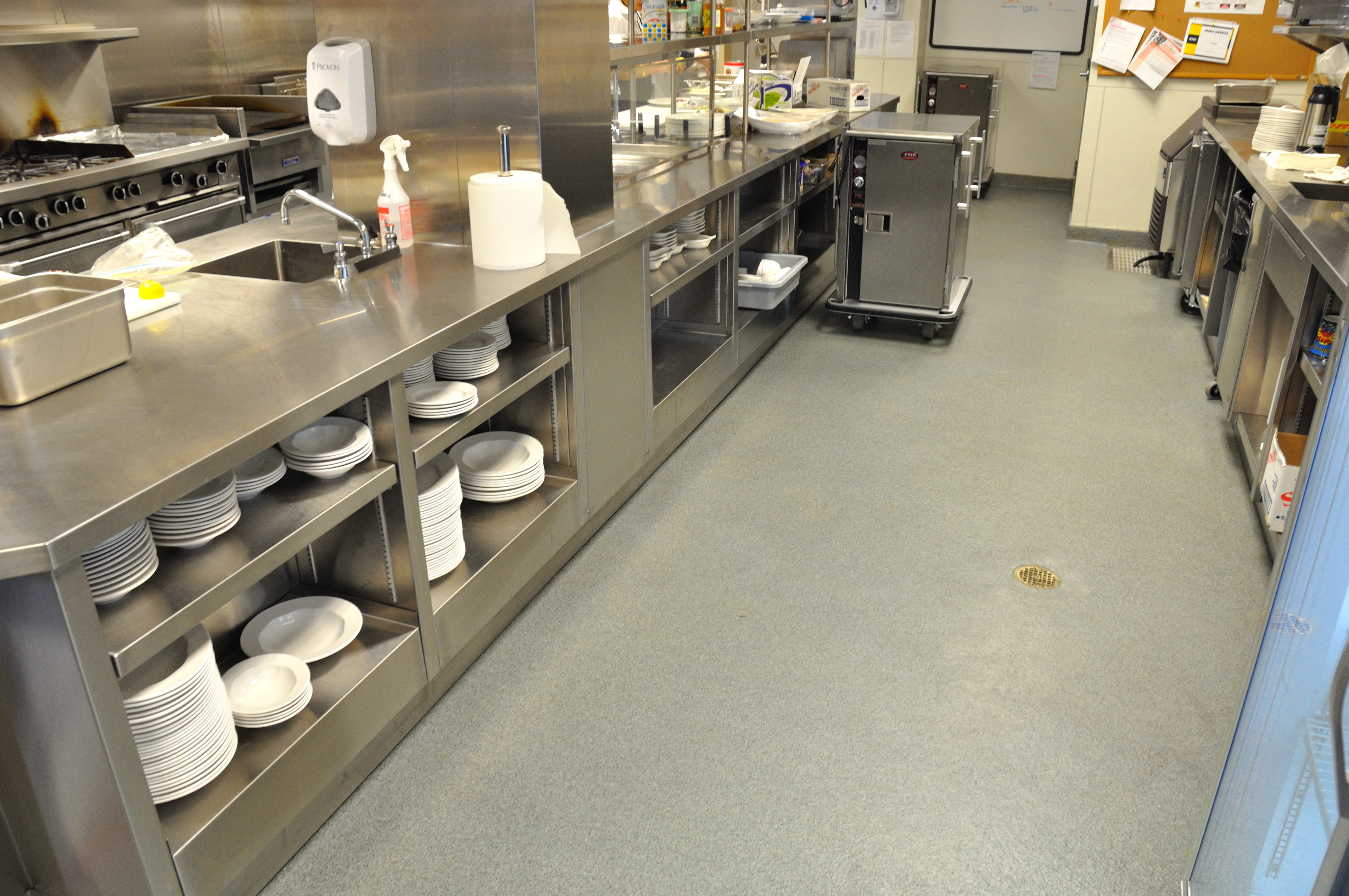Commercial kitchen with StoneCraft Quartz flooring